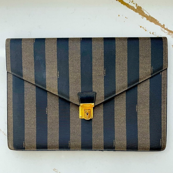 Fendi Handbags - Authentic FENDI Document Envelope Pequin Canvas